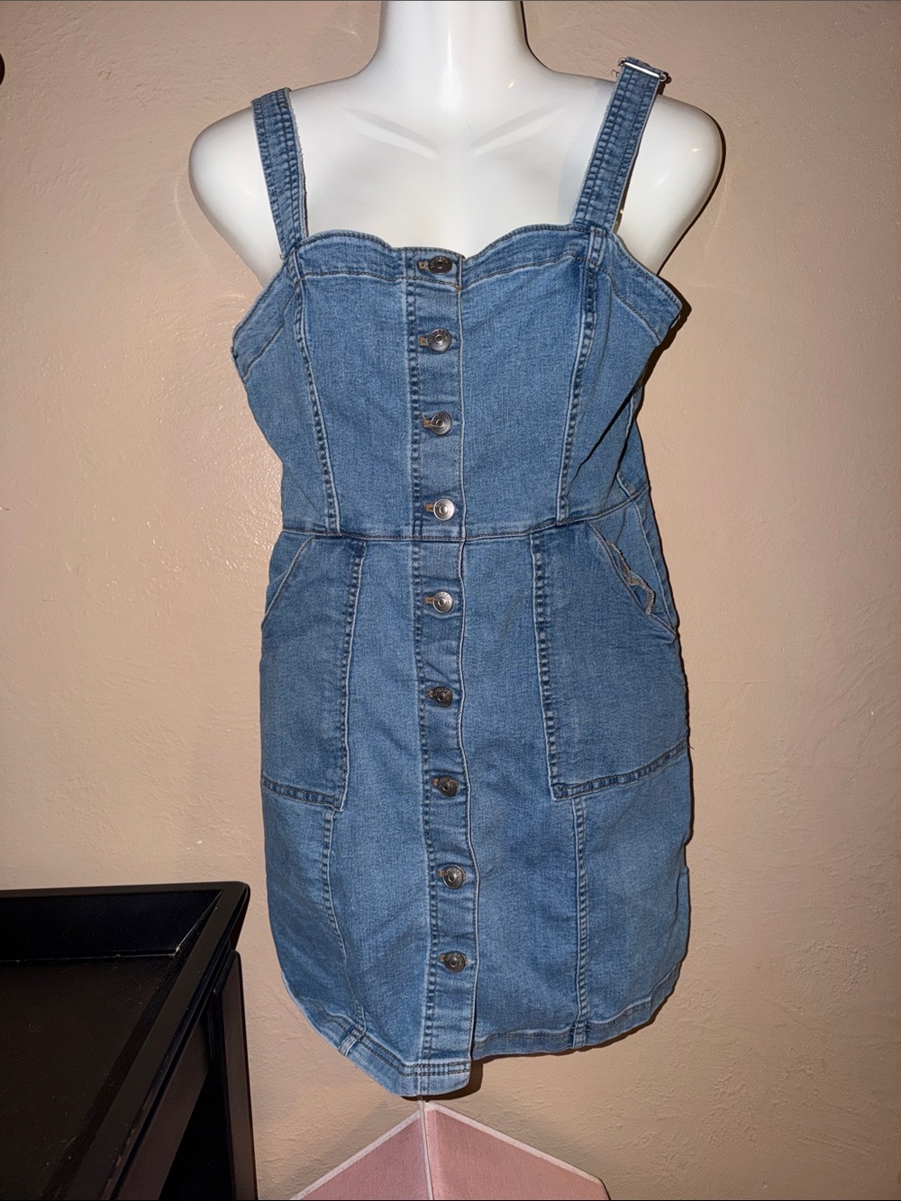 Divided by H&M Denim Button-Front Mini Dress Coveralls and Cinema Etoile robe S